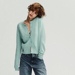 Zara Plain Knit Cardigan - Turquoise